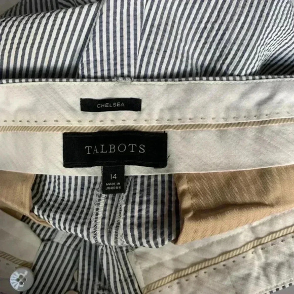 Talbots Chelsea Striped Seersucker Crop Pants - Picture 2 of 3